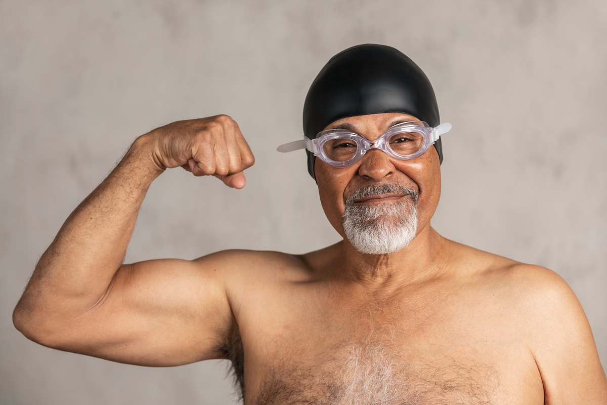 Mens health, man about to go swimming