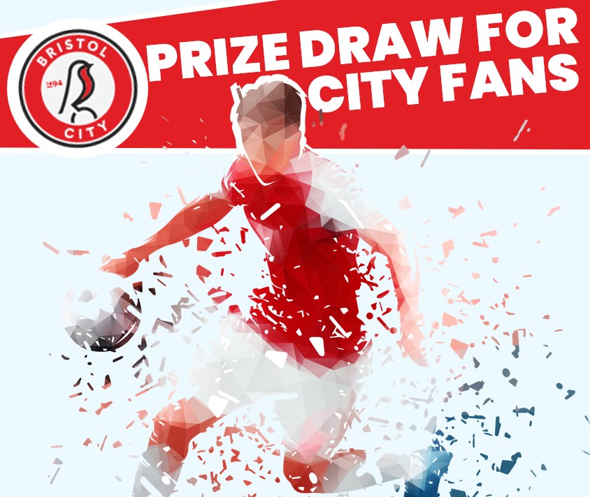 Prize draw for City fans splash screen with picture of City player